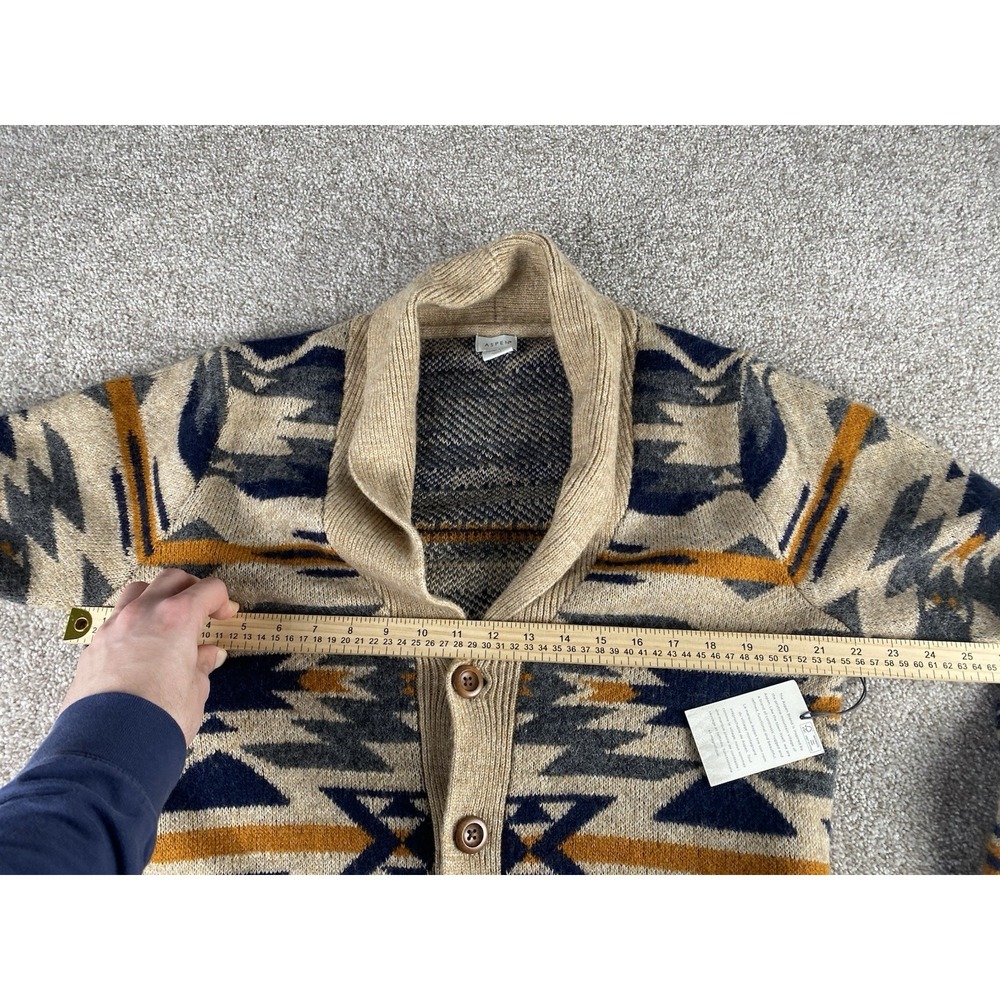 Aspen Collection Acrylic/Wool Aztec Button Up Jacket Cost Mens Small Preppy Dad - Picture 7 of 11